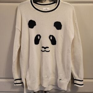 Hollister Black & White Panda Knit Sweater